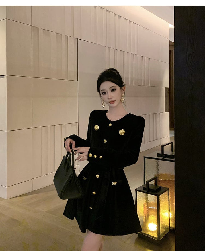 【dress】ベルベットワンピース　M26601