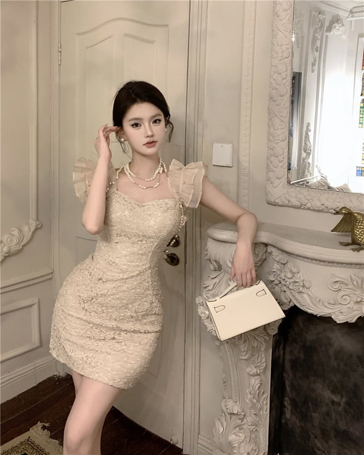 【dress】レース切り替えワンピース　M24182