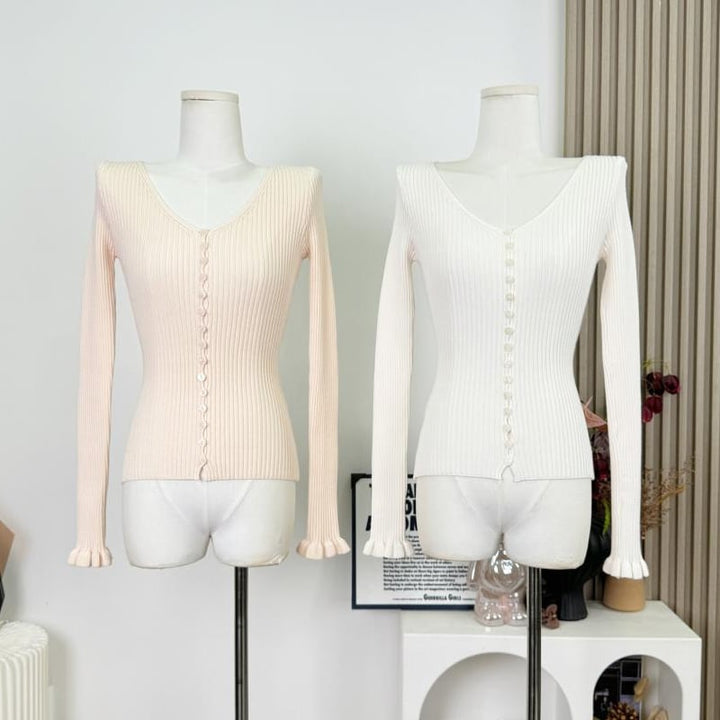 【tops】Vネックニットトップス Q7615