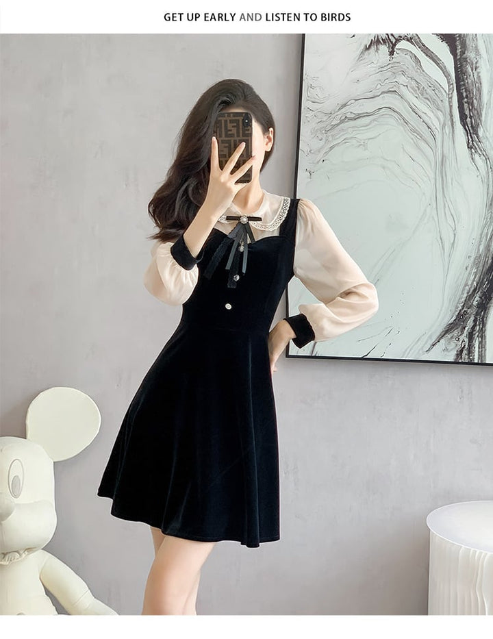 【dress】気質満点大人可愛い切り替えデートワンピース　M17574