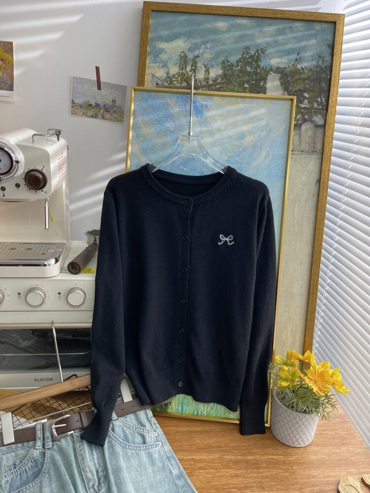 【outer】リボン刺繍カーディガン     N2825