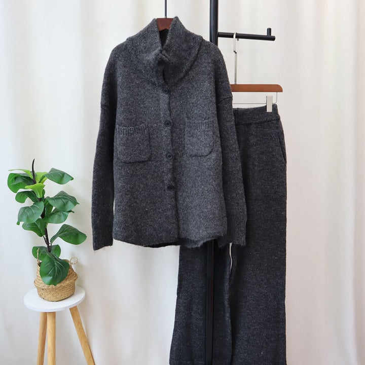 【set】ニットカーデ×ワイドパンツセット　M26869