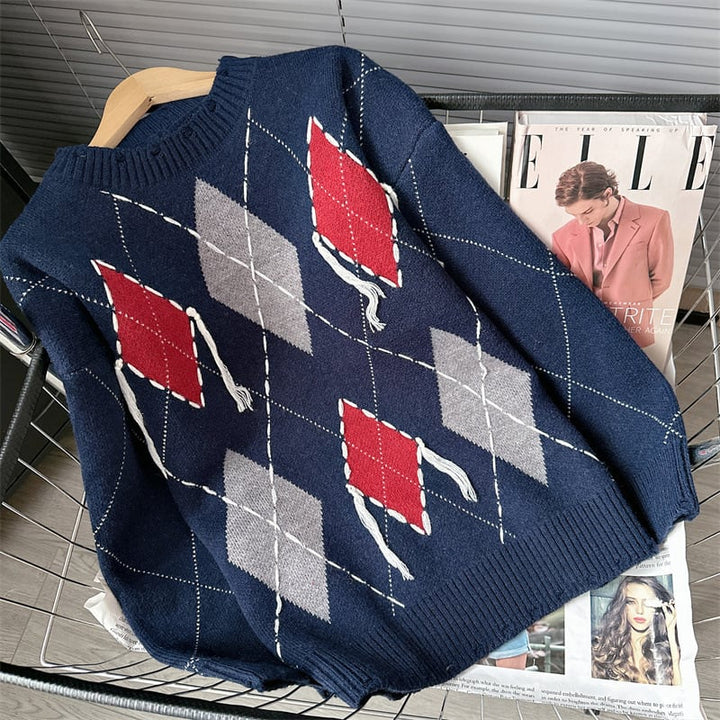 【tops】ダイヤモンドニットセーター　M18616
