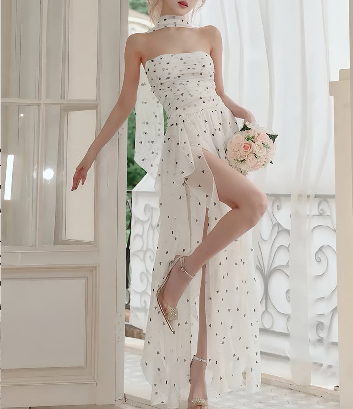 【dress】チョーカー付きハートモチーフロングワンピース　N3563