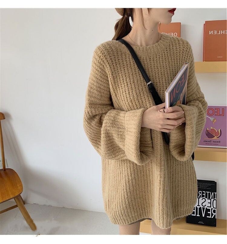 【tops】クルーネックニットセーター　M18398