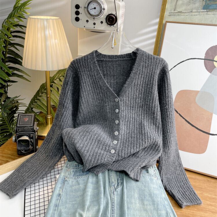 【outer】Vネックニットカーデ　M28959