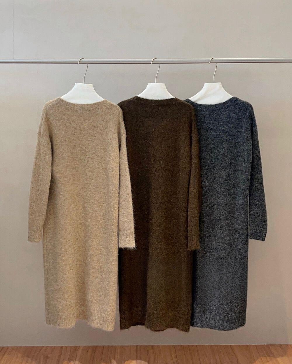 【dress】ニットワンピースマフラー付き　M27026
