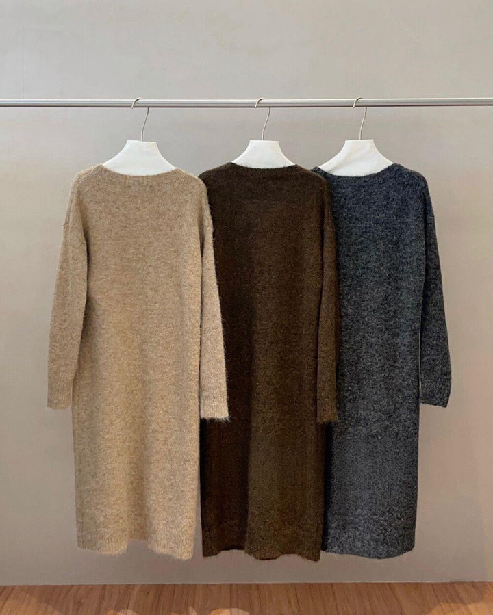【dress】ニットワンピースマフラー付き　M27026
