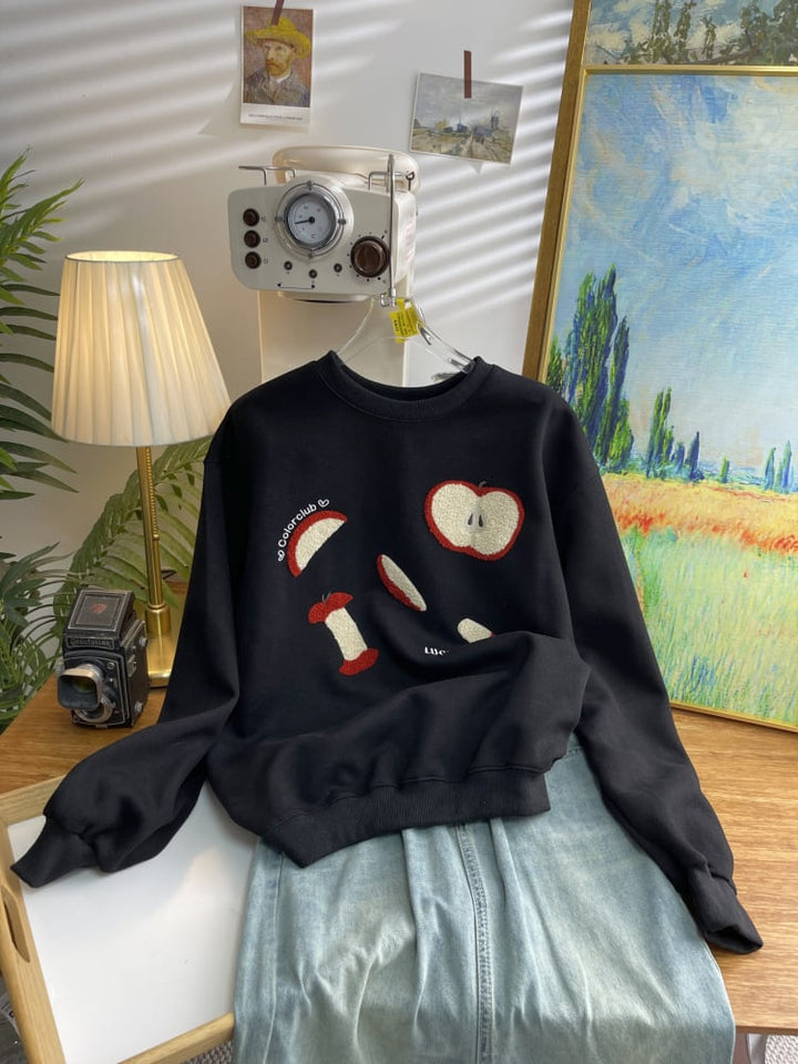 【tops】クルーネック刺繍プルオーバー　M28961