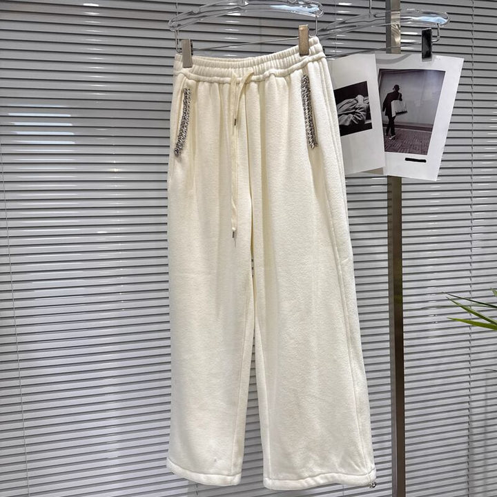 【set】中綿ジップアップパーカー×裏起毛ワイドパンツセット Q7456