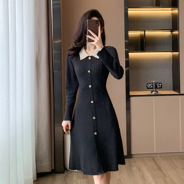 【dress】POLOネックニットワンピース　M18763