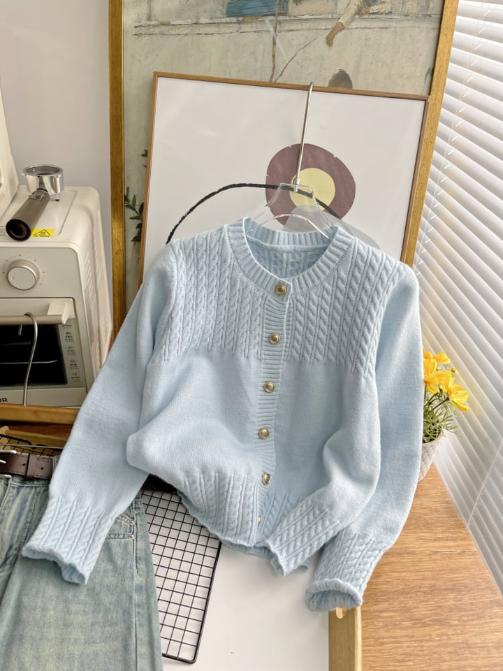 【outer】クルーネックニットカーデ　M25884