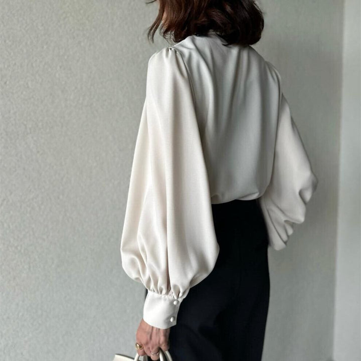【tops】リボン付きシャツトップス　M28012