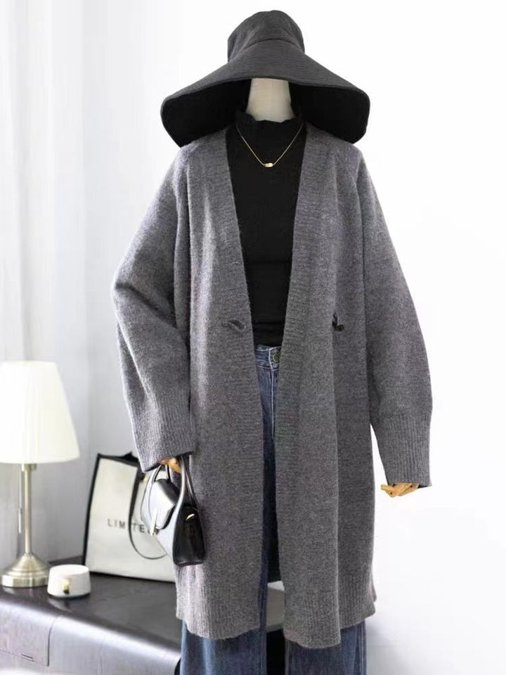 【outer】ロング丈Vネックニットカーディガン　M17823
