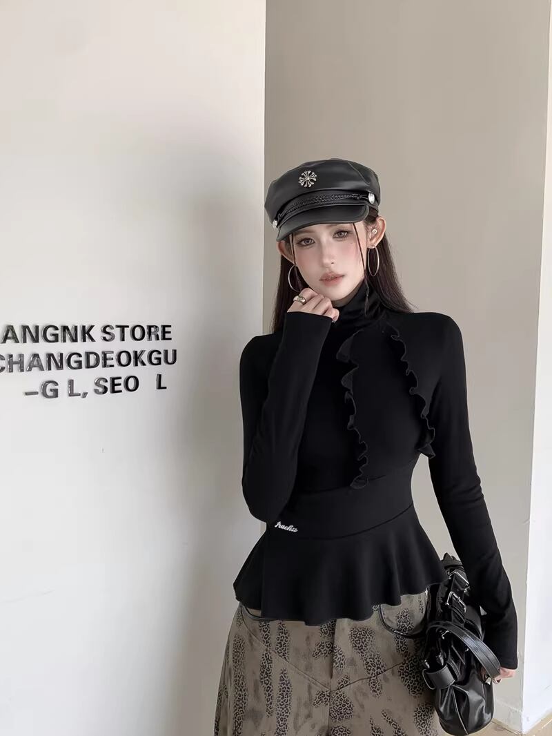 【tops】ハイネックフレアトップス Q8093
