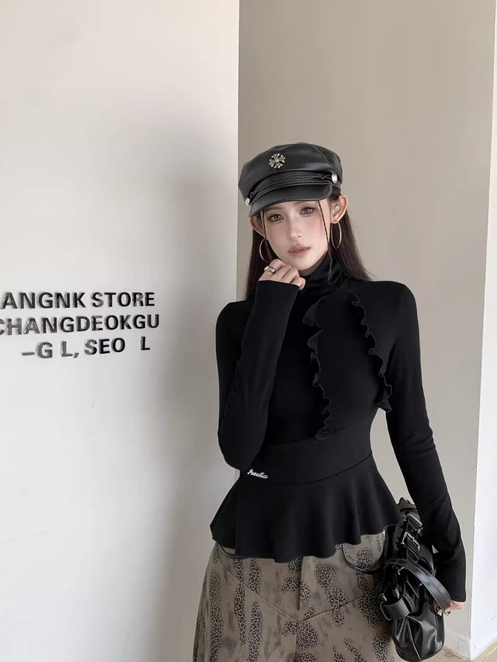 【tops】ハイネックフレアトップス Q8093