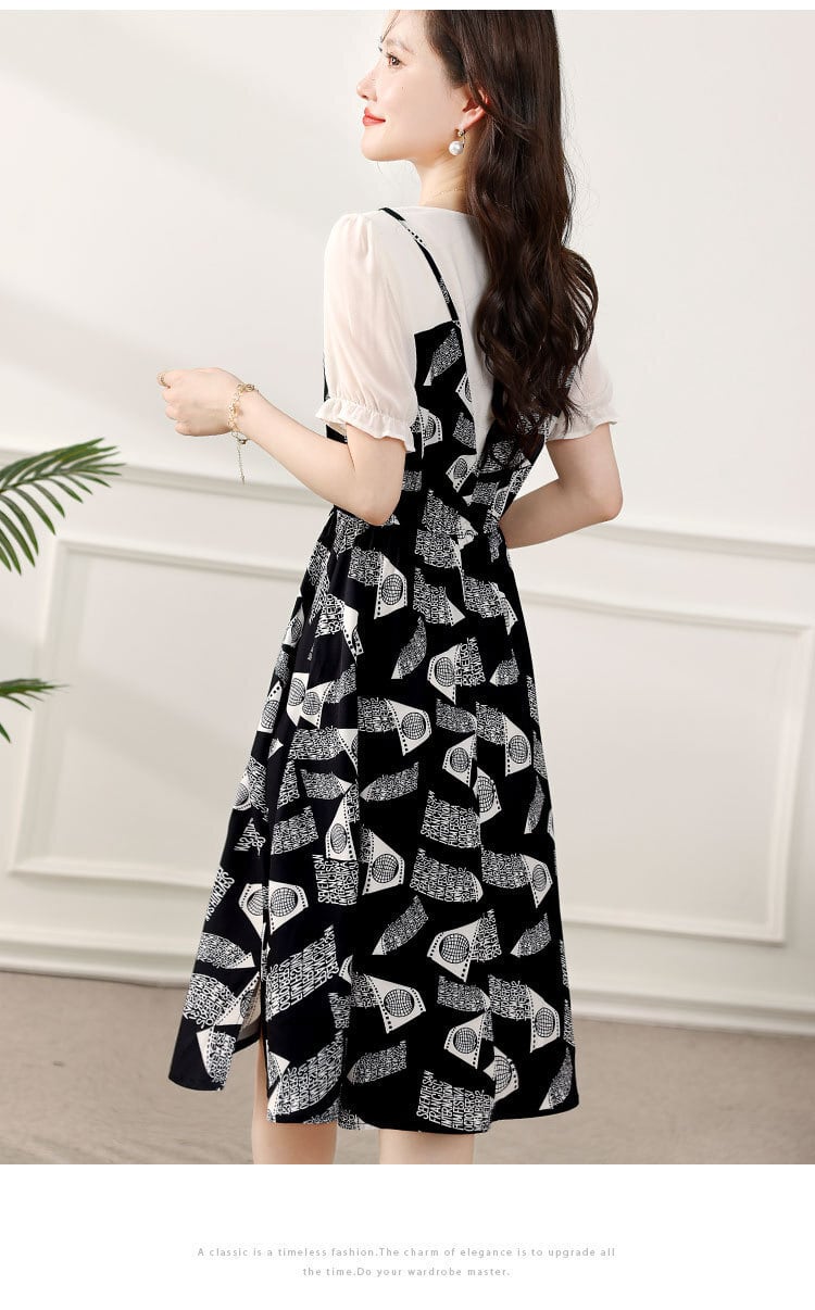 【dress】大人らしい エレガント切り替えワンピース　M16811