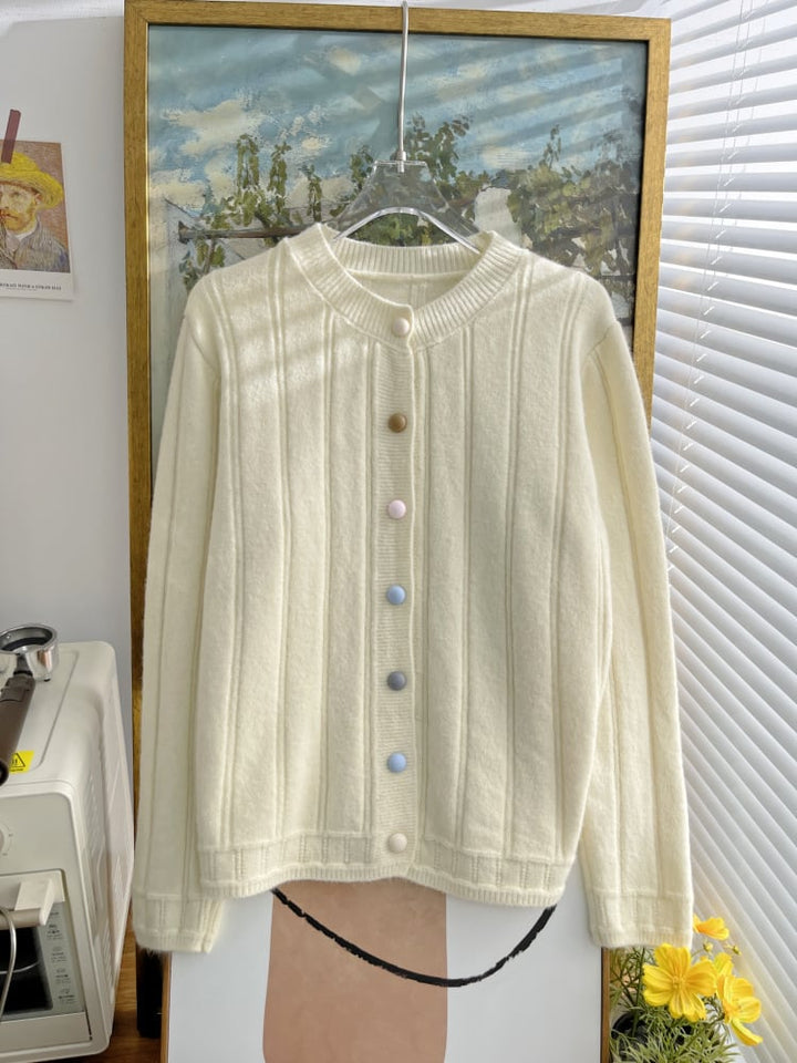 【outer】クルーネックニットカーデ　M28957