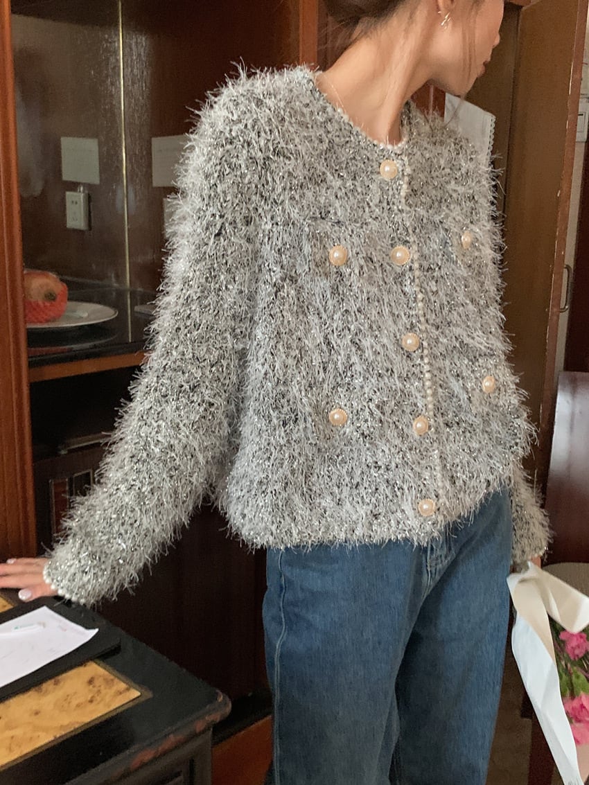 【outer】パールニットカーデ　M26667