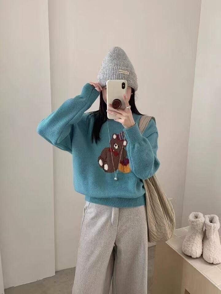 【tops】クルーネックニットセーター　M28755
