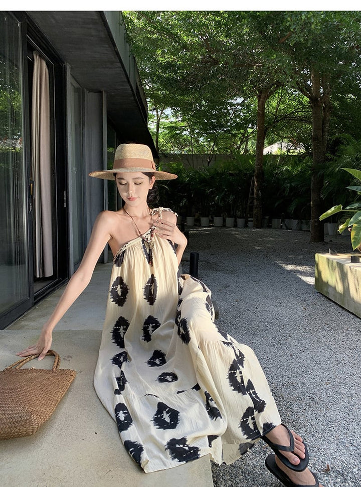 【dress】お洒落旅行レディースプリントワンピース　M16989