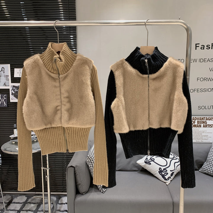 【outer】ファードッキングニットアウター　N2846