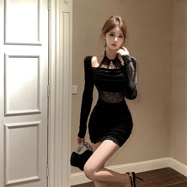 【dress】レースドッキングワンピース　M28511