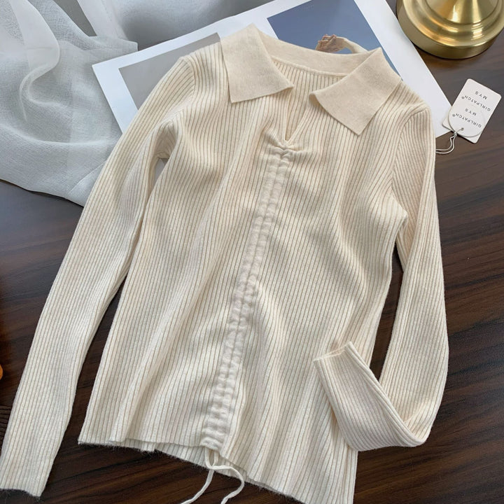 【tops】無地ニットトップス　M26480