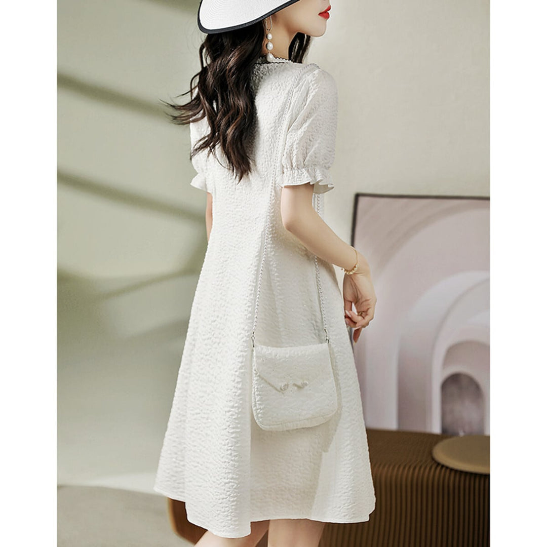 【dress】細身効果抜群♪エレガントVネックデートワンピース　M16828