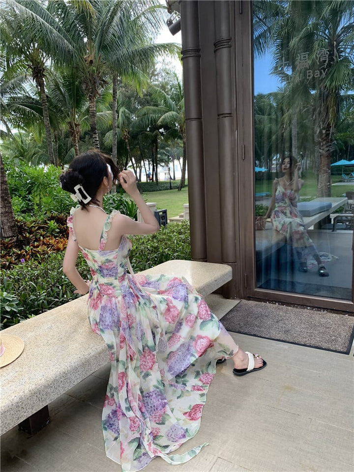 【dress】優しい雰囲気スウィート花柄キャミワンピース　M17457