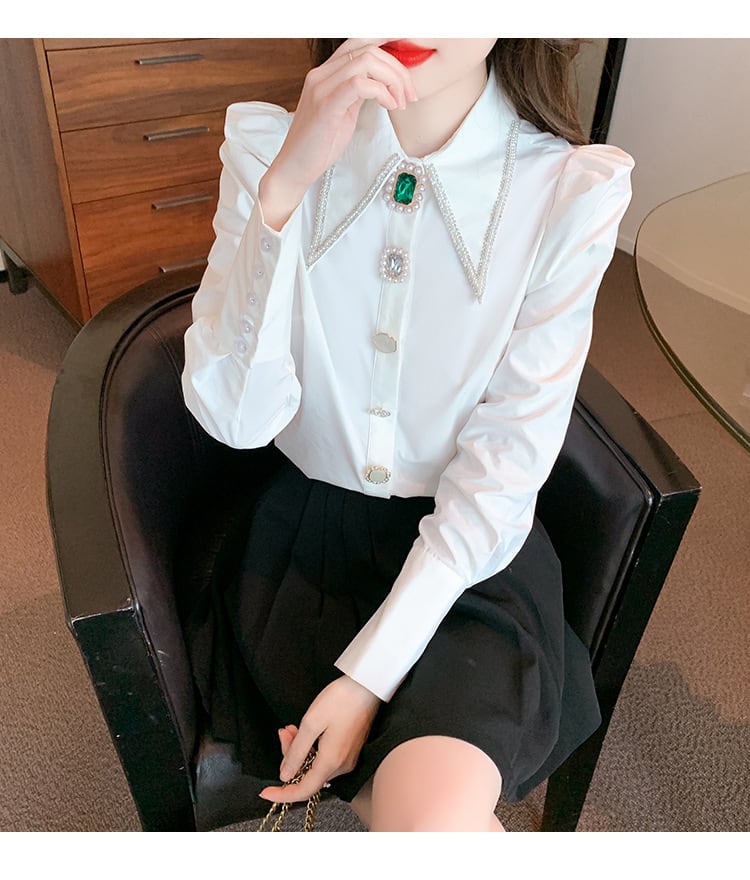 【tops】話題沸騰中 オシャレエレガントシャツトップス　M17336