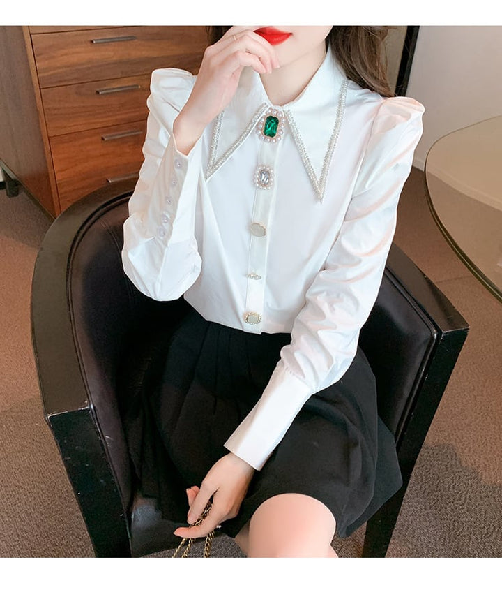 【tops】話題沸騰中 オシャレエレガントシャツトップス　M17336