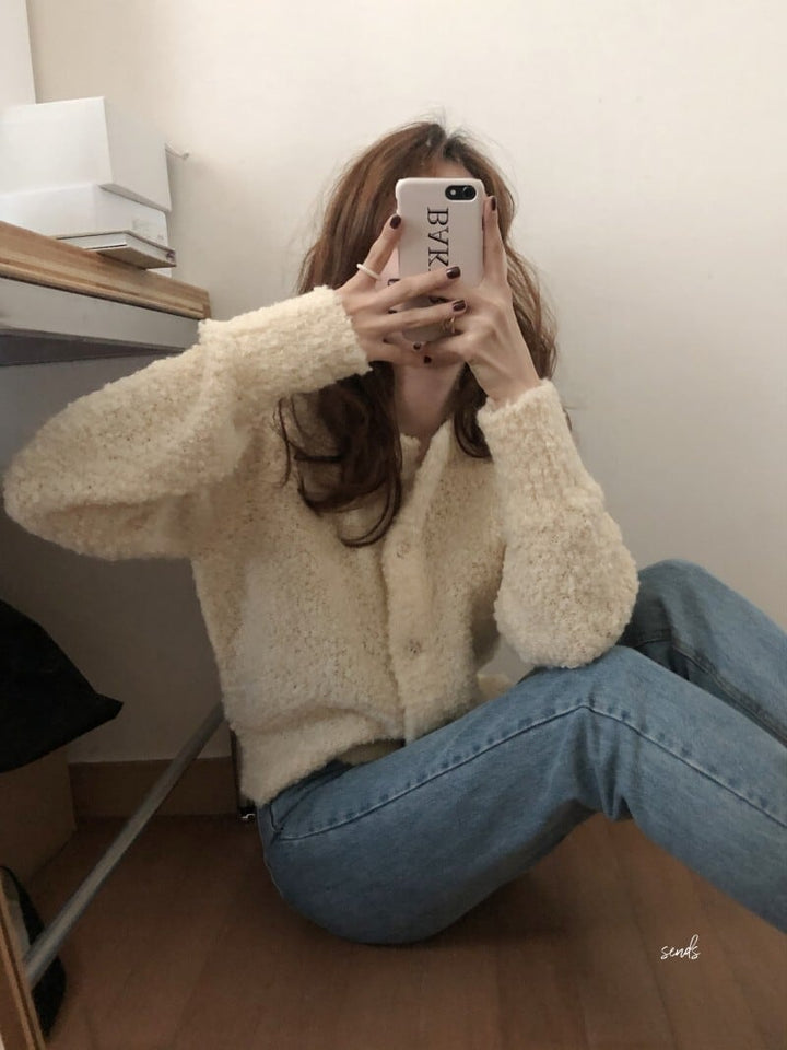 【outer】裹起毛ニットカーデ　M27530