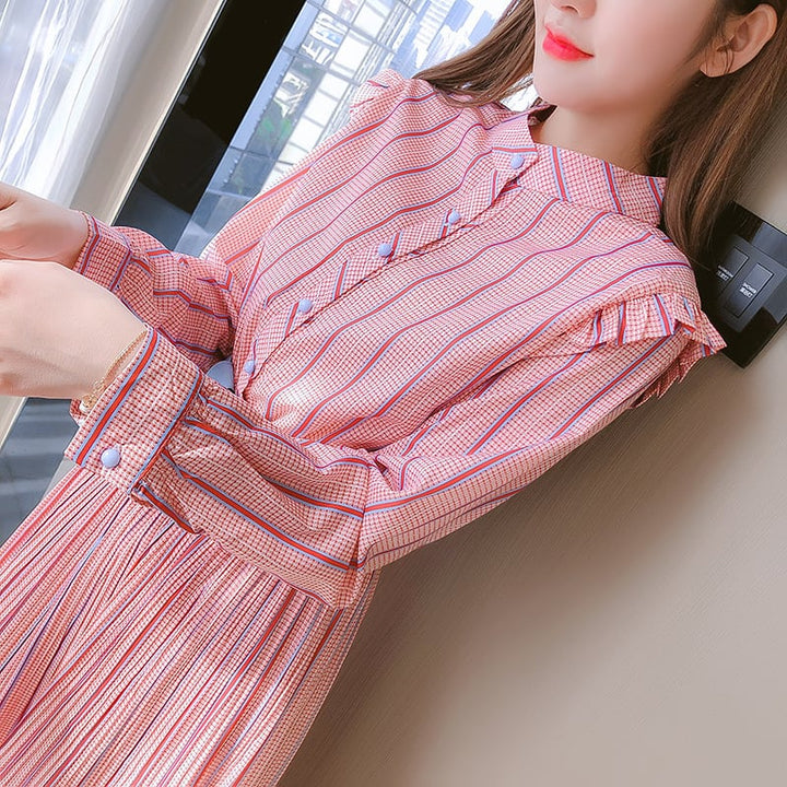 【dress】おしゃれスウィートデートワンピースベルト付き　M17200