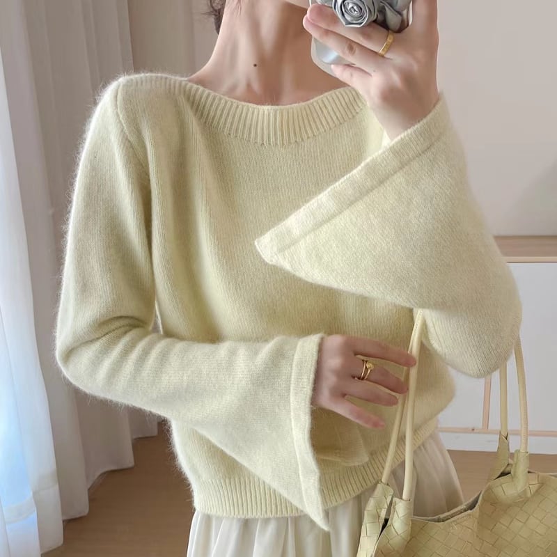 【tops】ドロップドカフスニットトップス Q7667