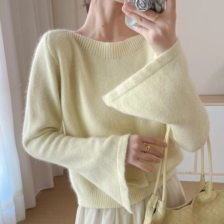 【tops】ドロップドカフスニットトップス Q7667