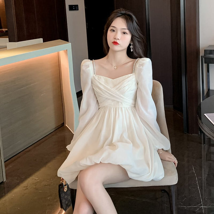 【dress】存在感 スウィートオシャレリボン付きワンピース　M17478
