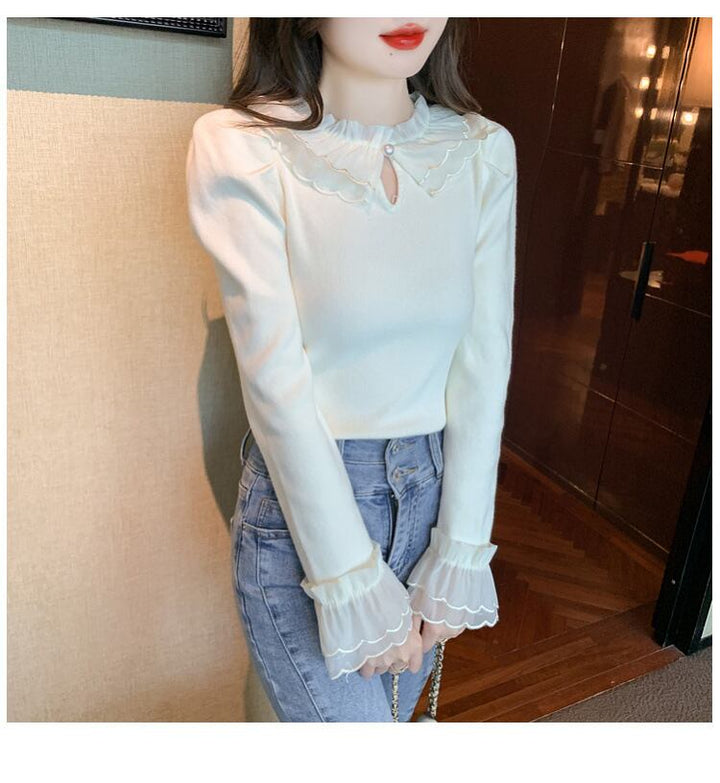 【tops】レースニットトップス　M18850