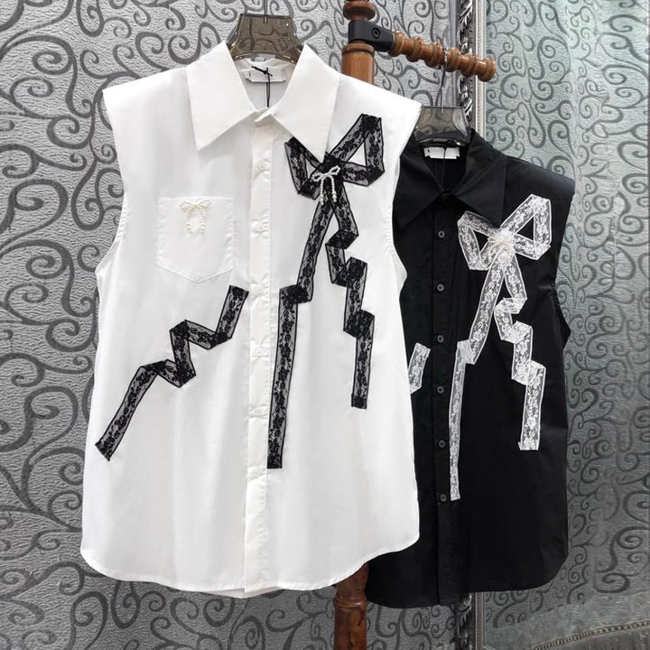 【tops】ノースリーブシャツトップス　M24074