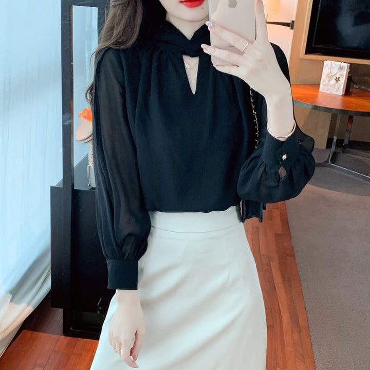 【tops】知的で品の良い♡エレガントカットワークシャツ　M17229