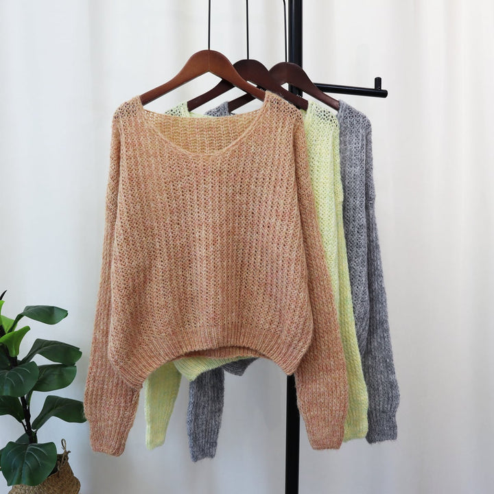 【tops】クルーネックニットセーター　M18195