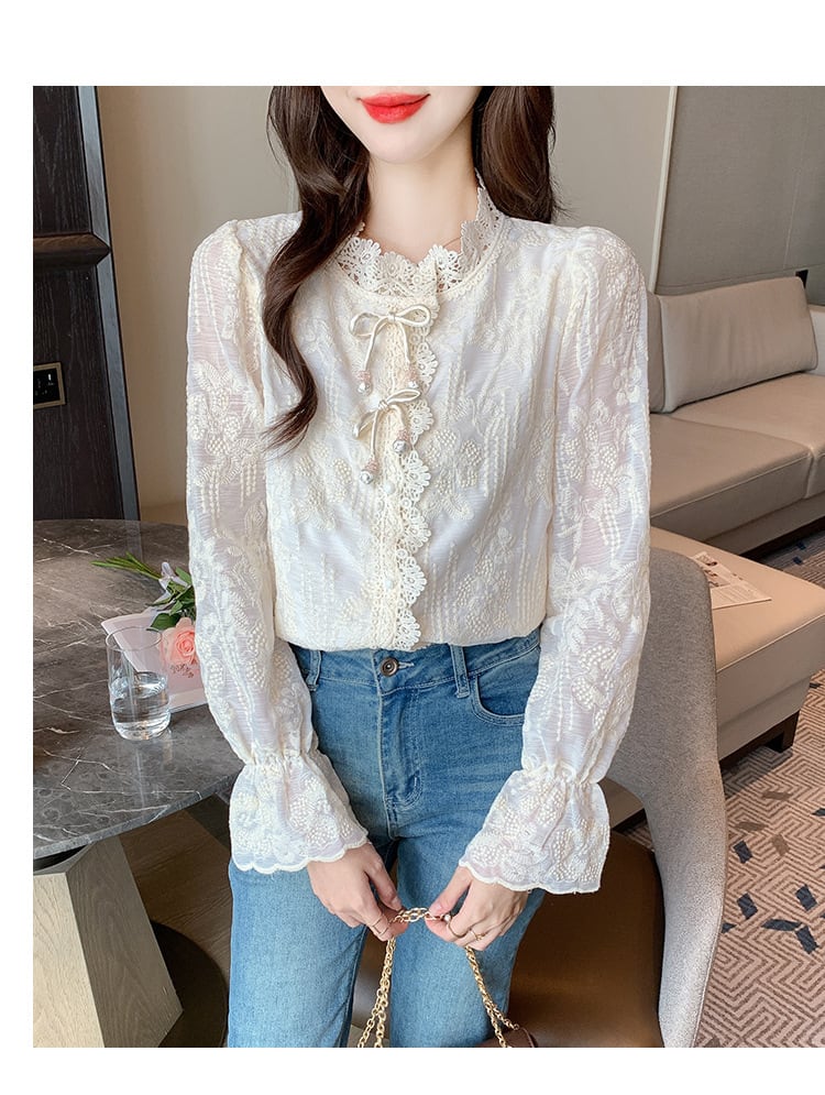 【tops】レースシャツトップス　M26568