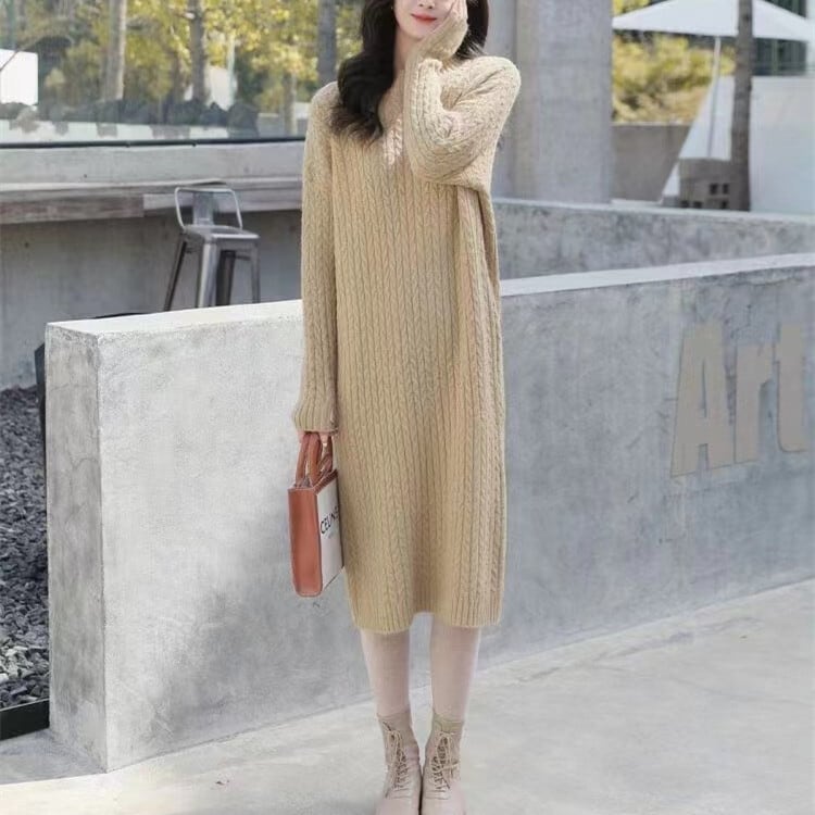 【dress】無地ニットワンピース　M17968