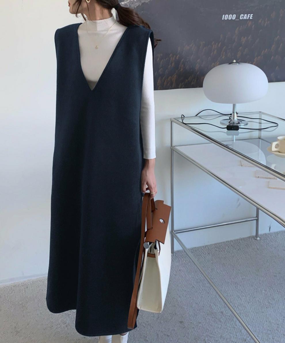 【dress】Vネックベストワンピース　M26527