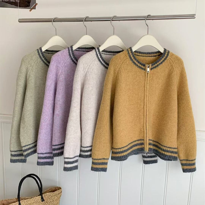 【outer】ファスナーニットカーデ　M28558