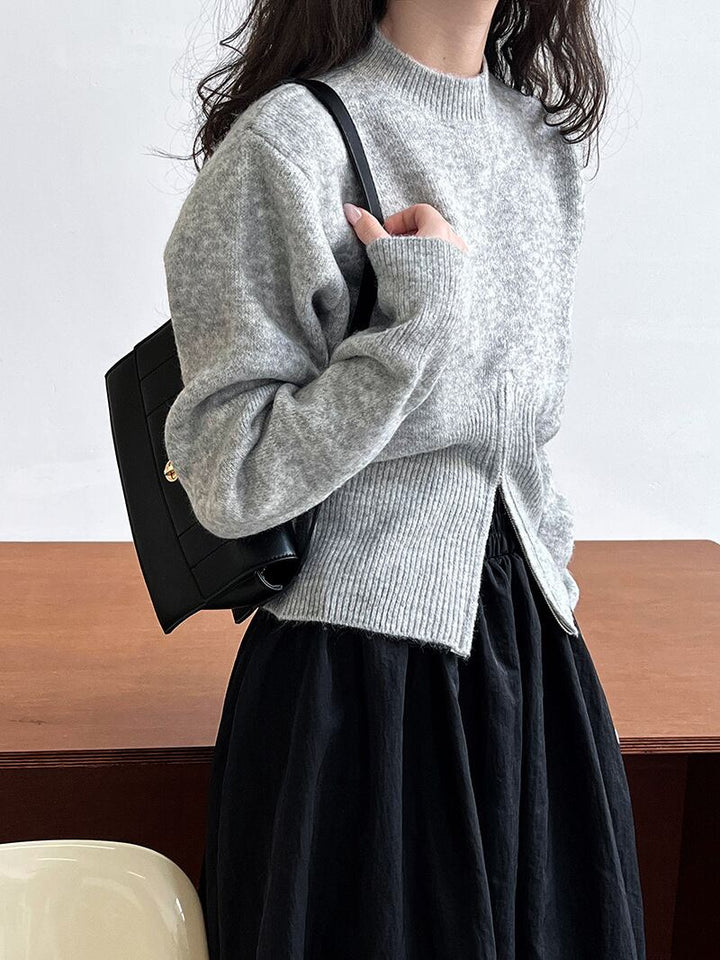 【tops】ファスナーニットプルオーバー　M19197