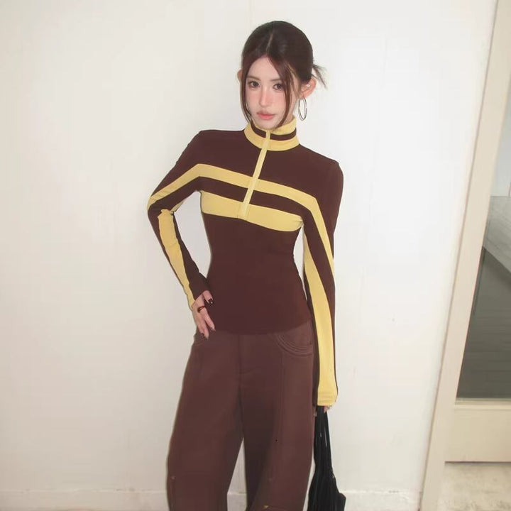 【tops】2色展開ハイネックトップス Q8177