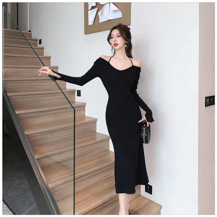 【dress】好感度UPエレガントニットワンピース　M17587