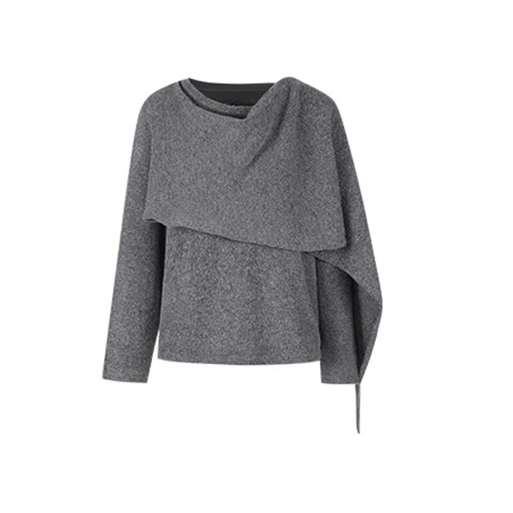 【tops】フェイクレイヤードニットトップス Q7395