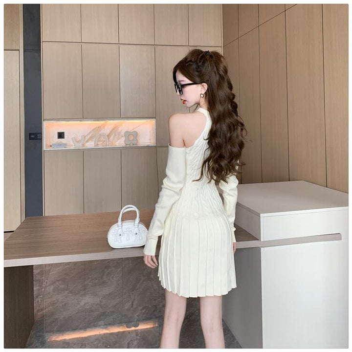 【dress】オフショルダーニットワンピース　M27465